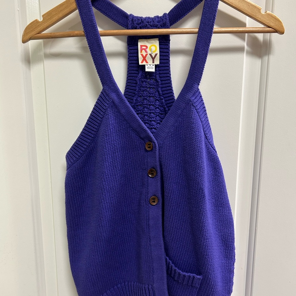 Roxy Purple Ribbed Knit Top - Picture 3 of 4